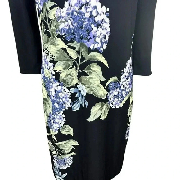 White House Black Market reversible dress with hydrangea flower print size S - Picture 5 of 14